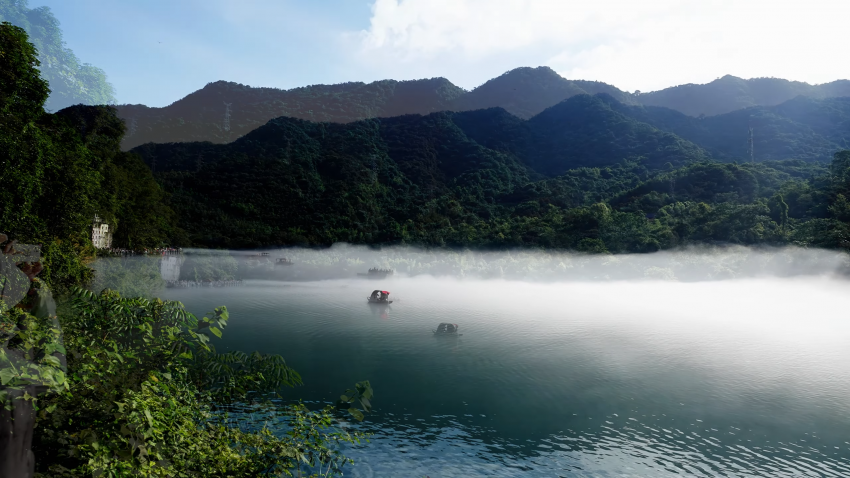 彬州 小東江湖晨霧